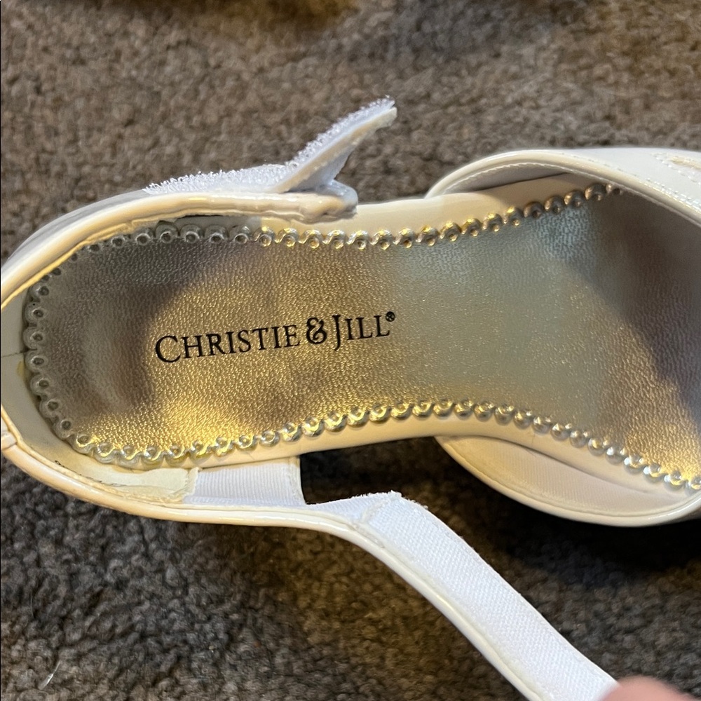 White Floral girls size 12 Dress Shoes - Picture 8 of 9